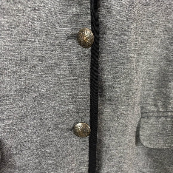 J. Crew Factory Tipped Knit Stretch Two Button Gray Blazer Jacket Womens Size 8 - Picture 2 of 7